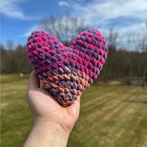 Multicolor handmade heart plushie stuffed animal amigurumi